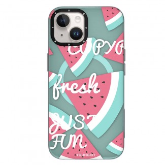 Apple iPhone 14 Kılıf M-safe Şarj Özellikli Yaz Meyvesi Desenli Youngkit Fruity Flavour Serisi Kapak Apple iPhone 14 Kılıf M-safe Şarj Özellikli Yaz Meyvesi Desenli Youngkit Fruity Flavour Serisi Kapak