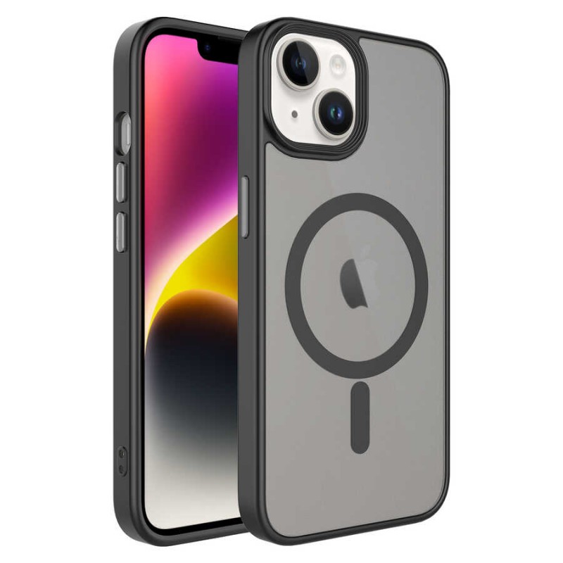 Bal-z Apple iPhone 14 Kılıf Mat Arka Yüzey Wireless Şarj Özellikli  Flet M-safe Kapak