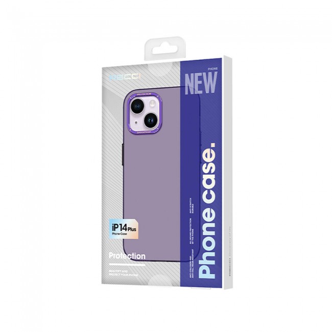 Apple iPhone 14 Kılıf Metal Kamera Çerçeveli Recci Glaze Serisi Kapak Apple iPhone 14 Kılıf Metal Kamera Çerçeveli Recci Glaze Serisi Kapak