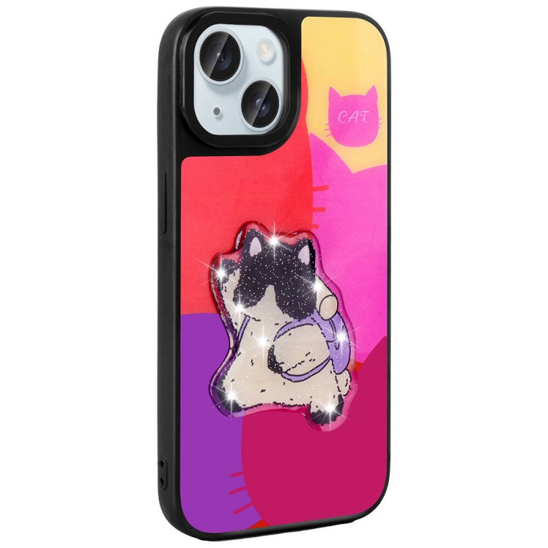 Bal-z Apple iPhone 14 Kılıf Parlayan Kabartmalı İkonik Figürlü  Amas Silikon Kapak