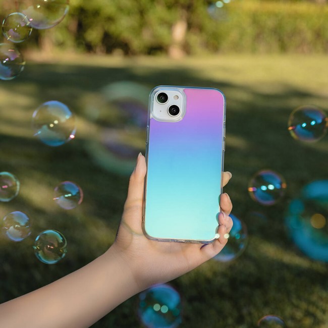 Apple iPhone 14 Kılıf Renk Geçişli Kenarları Şeffaf Tasarımlı Lisanslı Switcheasy Crush Plus Kapak Apple iPhone 14 Kılıf Renk Geçişli Kenarları Şeffaf Tasarımlı Lisanslı Switcheasy Crush Plus Kapak