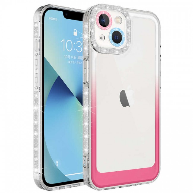 Apple iPhone 14 Kılıf Simli ve Renk Geçiş Tasarımlı Lens Korumalı Zore Park Kapak Apple iPhone 14 Kılıf Simli ve Renk Geçiş Tasarımlı Lens Korumalı Zore Park Kapak