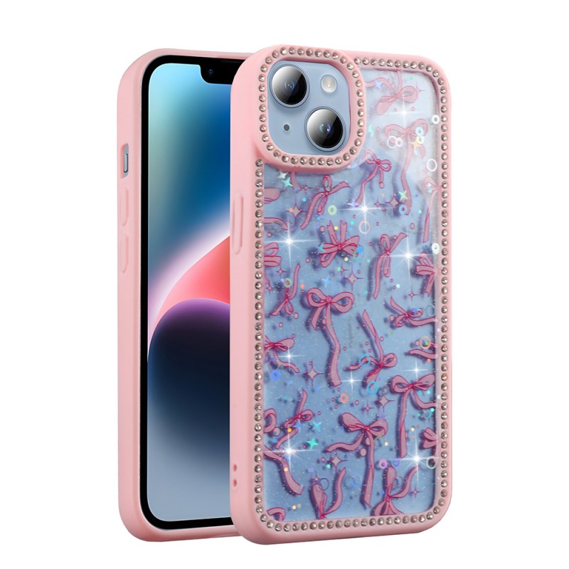 Bal-z Apple iPhone 14 Kılıf Taşlı ve Simli Tasarım Zore Azra Kapak