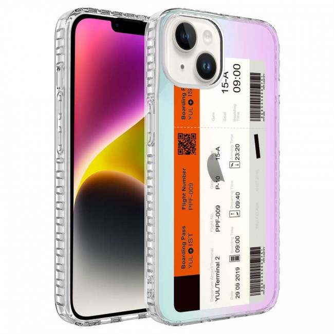 Apple iPhone 14 Plus Kılıf Airbag Kenarlı Renkli Desenli Silikon Zore Elegans Kapak Apple iPhone 14 Plus Kılıf Airbag Kenarlı Renkli Desenli Silikon Zore Elegans Kapak