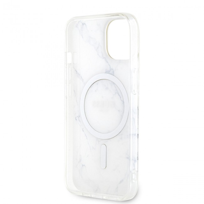 Apple iPhone 14 Plus Kılıf GUESS Magsafe Şarj Özellikli Mermer Desenli Kapak