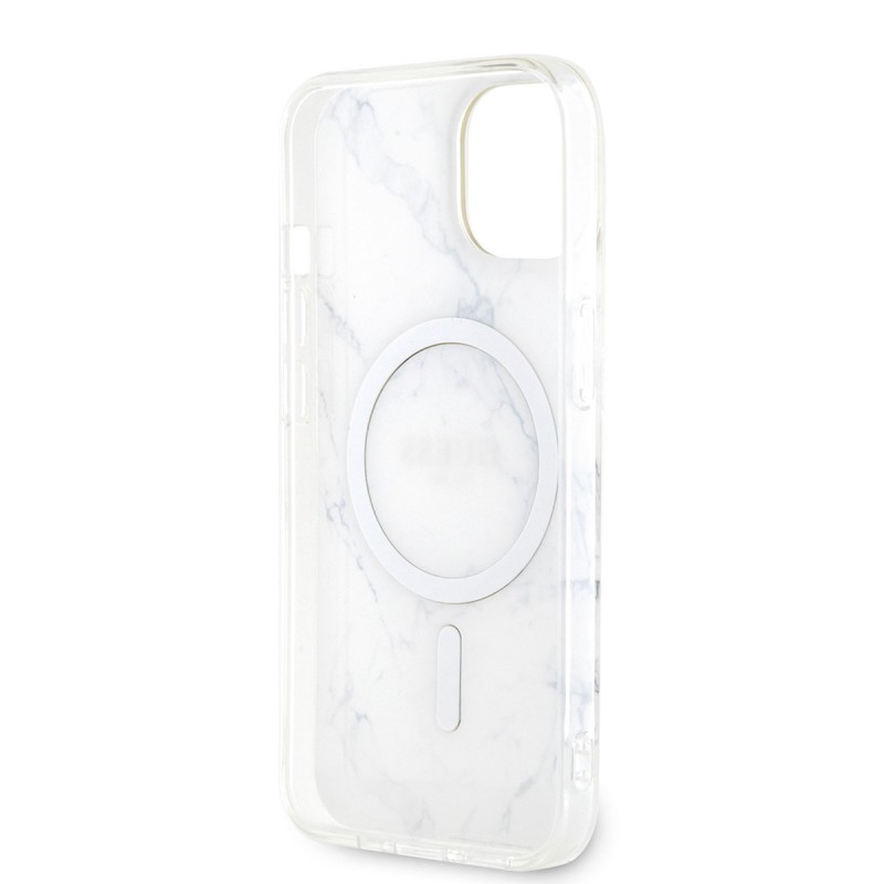 Bal-z Apple iPhone 14 Plus Kılıf GUESS M-safe Şarj Özellikli Mermer Desenli Kapak