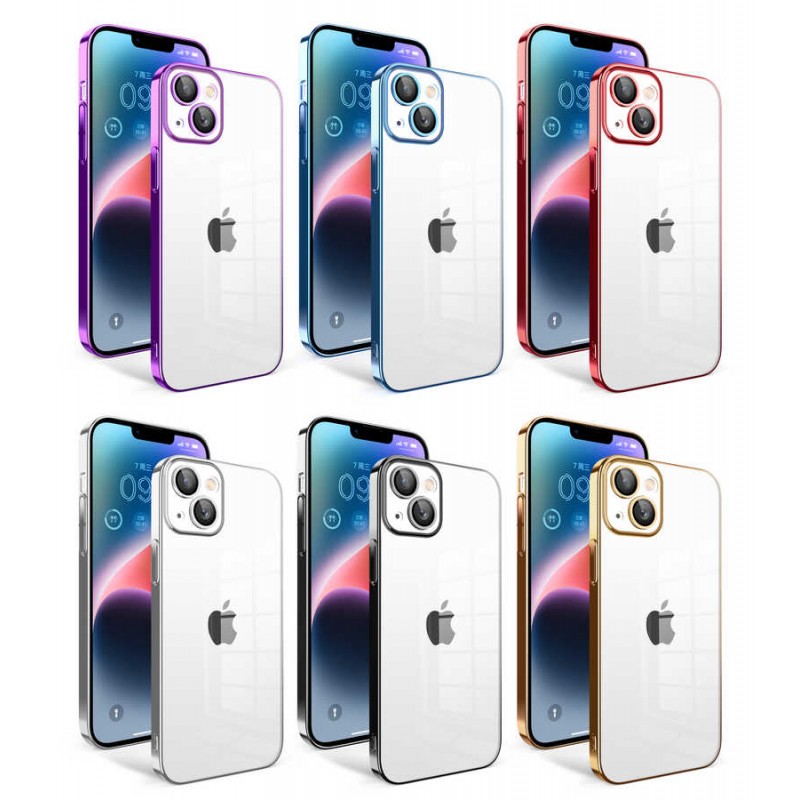 Bal-z Apple iPhone 14 Plus Kılıf Kamera Korumalı Renkli Çerçeveli  Garaj Kapak