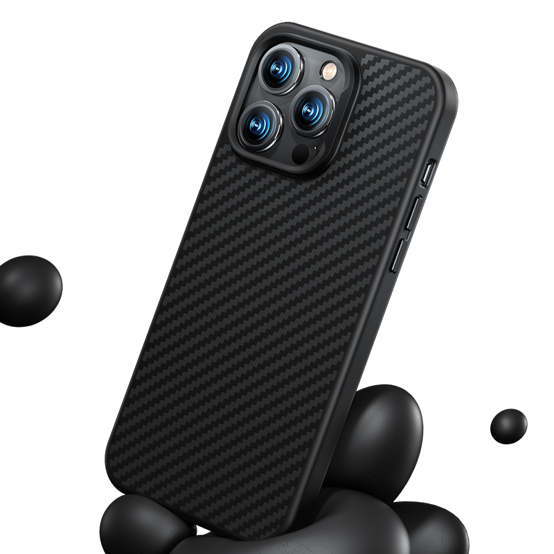 Bal-z Apple iPhone 14 Plus Kılıf Karbon Fiber M-safe Şarj Özellikli Benks Hybrid ArmorPro 1500D Kevlar Kapak