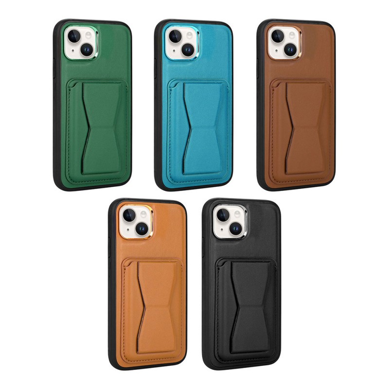 Bal-z Apple iPhone 14 Plus Kılıf Kartlıklı Standlı ​Pu Deri  Memo Kapak