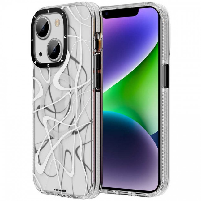 Apple iPhone 14 Plus Kılıf Magsafe Şarj Özellikli Youngkit Water-Ink Serisi Kapak Apple iPhone 14 Plus Kılıf Magsafe Şarj Özellikli Youngkit Water-Ink Serisi Kapak