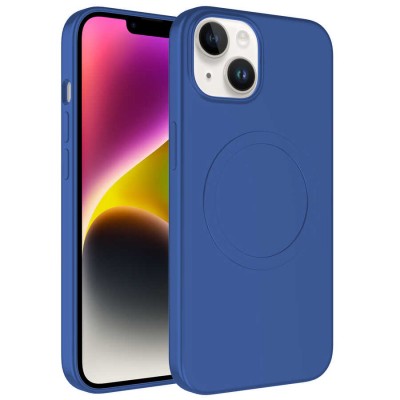 Bal-z Apple iPhone 14 Plus Kılıf M-safe Wireless Şarj Özellikli Pastel Renk Silikon  Plas Kapak