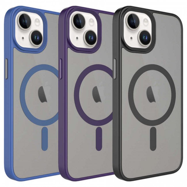 Apple iPhone 14 Plus Kılıf Mat Arka Yüzey Wireless Şarj Özellikli Zore Flet Magsafe Kapak