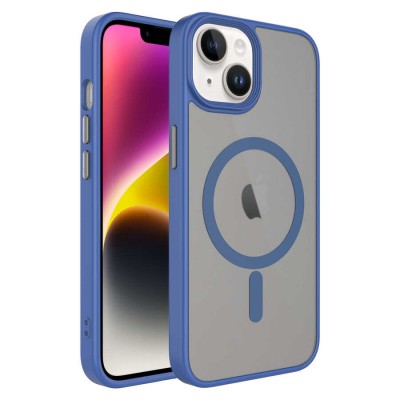 Bal-z Apple iPhone 14 Plus Kılıf Mat Arka Yüzey Wireless Şarj Özellikli  Flet M-safe Kapak