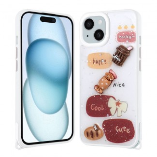 Apple iPhone 14 Plus Kılıf Parlayan Simli Kabartma Figürlü Zore Cevze Kapak Apple iPhone 14 Plus Kılıf Parlayan Simli Kabartma Figürlü Zore Cevze Kapak