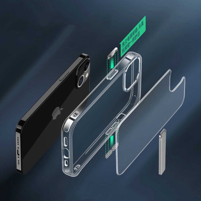 Apple iPhone 14 Plus Kılıf Standlı Şeffaf Silikon Zore L-Stand Kapak Apple iPhone 14 Plus Kılıf Standlı Şeffaf Silikon Zore L-Stand Kapak