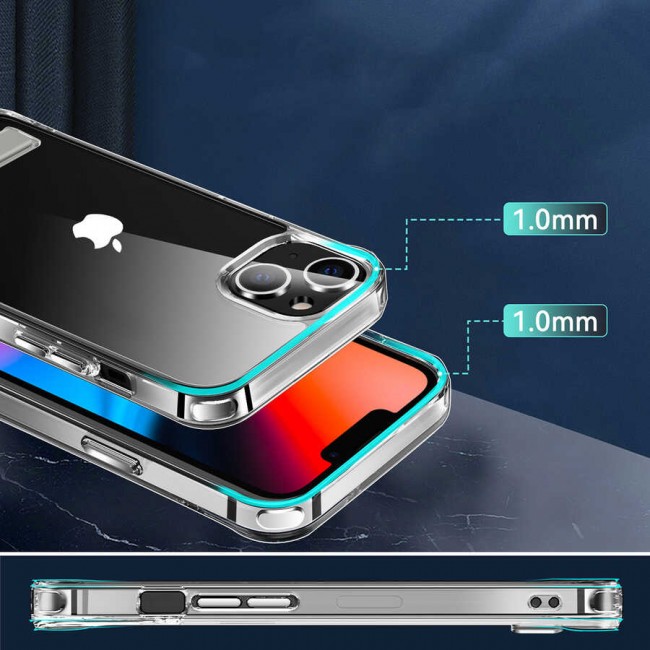 Apple iPhone 14 Plus Kılıf Standlı Şeffaf Silikon Zore L-Stand Kapak Apple iPhone 14 Plus Kılıf Standlı Şeffaf Silikon Zore L-Stand Kapak