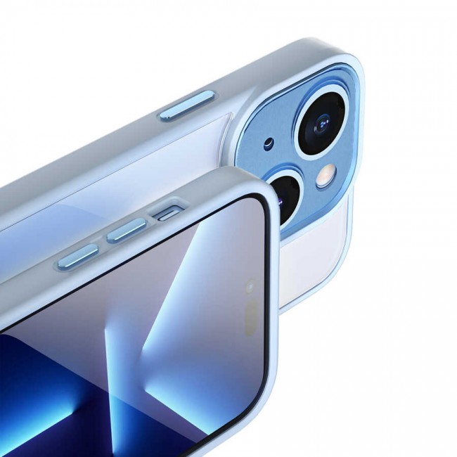 Apple iPhone 14 Plus Kılıf Wiwu VCC-104 Lens Korumalı Renkli Kenar Arkası Şeffaf Vivid Clear Kapak Apple iPhone 14 Plus Kılıf Wiwu VCC-104 Lens Korumalı Renkli Kenar Arkası Şeffaf Vivid Clear Kapak