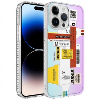 Apple iPhone 14 Pro Kılıf Airbag Kenarlı Renkli Desenli Silikon Zore Elegans Kapak Apple iPhone 14 Pro Kılıf Airbag Kenarlı Renkli Desenli Silikon Zore Elegans Kapak