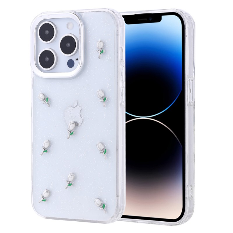 Bal-z Apple iPhone 14 Pro Kılıf Airbag Tasarımlı Simli Şeffaf Zore Kutup Kapak