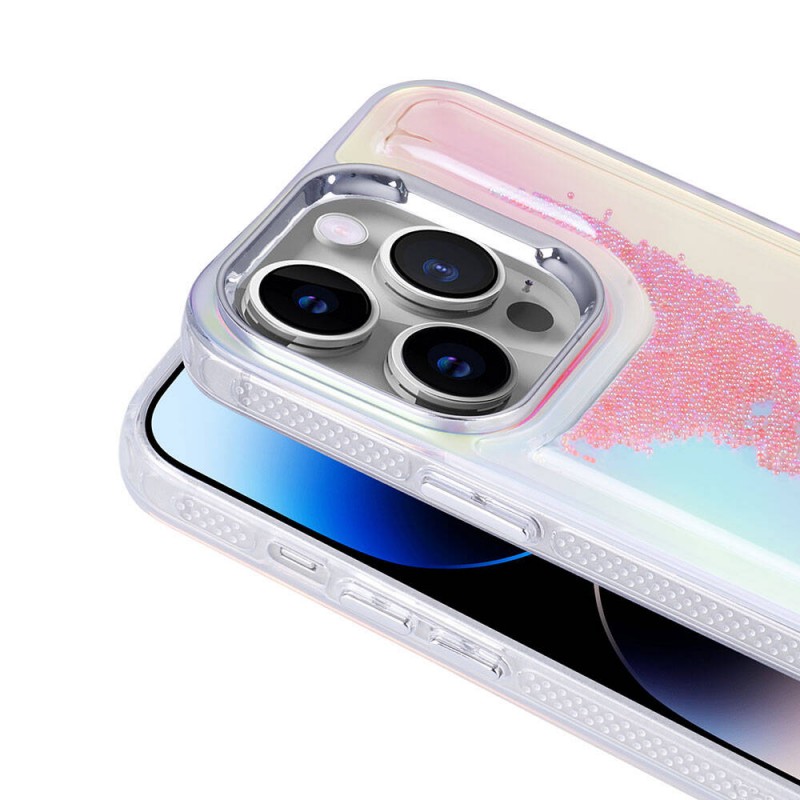 Bal-z Apple iPhone 14 Pro Kılıf Airbagli Renkli Arka Yüzey Boncuk Tasarımlı Zore Kumul Kapak