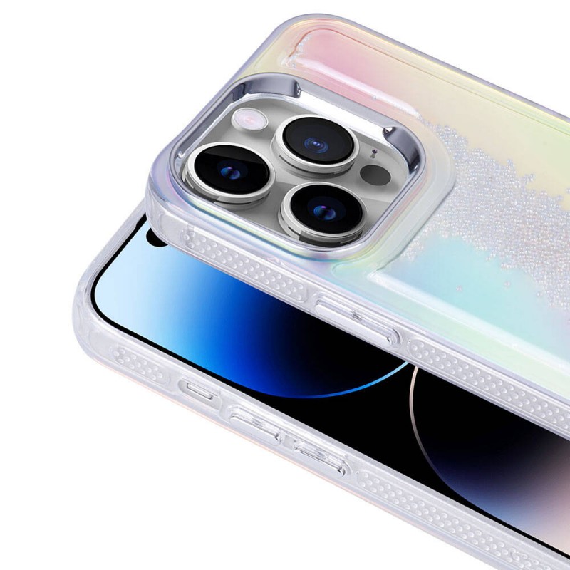 Bal-z Apple iPhone 14 Pro Kılıf Airbagli Renkli Arka Yüzey Boncuk Tasarımlı Zore Kumul Kapak