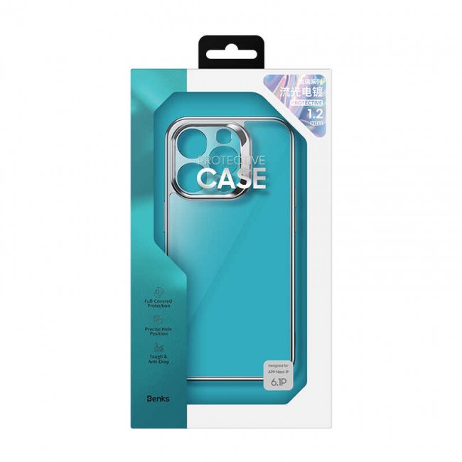 Apple iPhone 14 Pro Kılıf Benks Electroplating TPU Kapak Ekran Koruyucu Hediyeli Apple iPhone 14 Pro Kılıf Benks Electroplating TPU Kapak Ekran Koruyucu Hediyeli