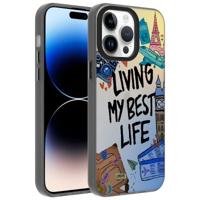 Bal-z Apple iPhone 14 Pro Kılıf Desenli  Dragon Sert Kapak