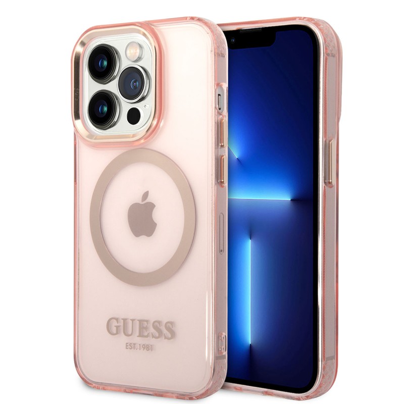 Bal-z Apple iPhone 14 Pro Kılıf GUESS M-safe Şarj Özellikli Airbagli Dizayn Kapak
