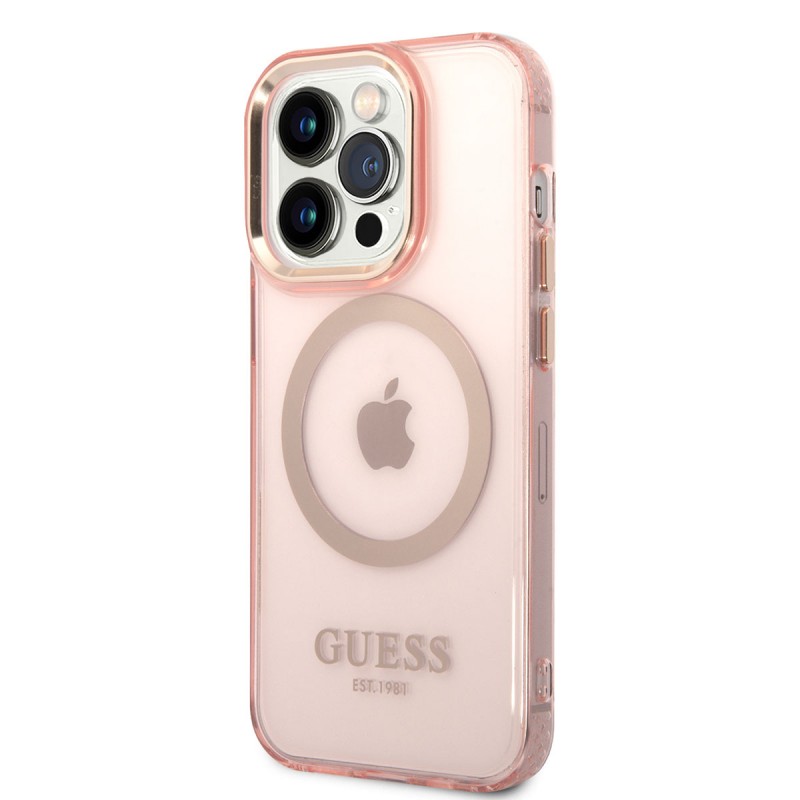 Bal-z Apple iPhone 14 Pro Kılıf GUESS M-safe Şarj Özellikli Airbagli Dizayn Kapak