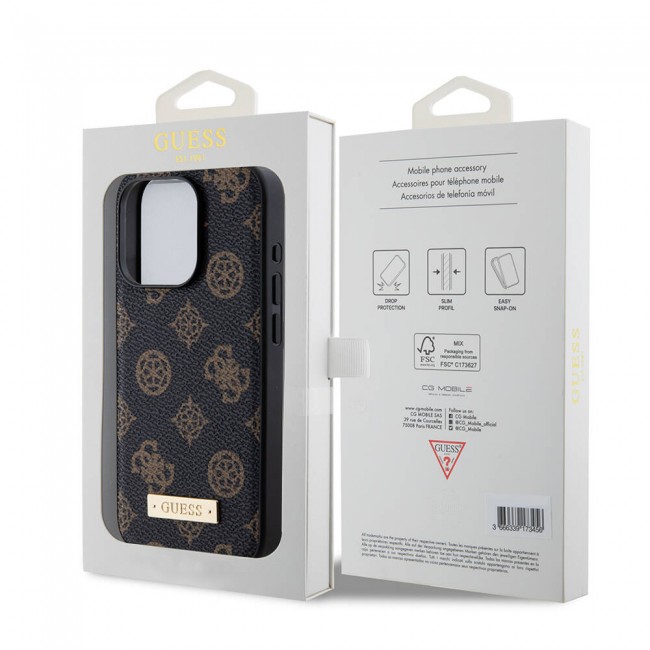Apple iPhone 14 Pro Kılıf Guess Magsafe Şarj Özellikli PU Deri Desenli Metal Plaka Logolu Kapak Apple iPhone 14 Pro Kılıf Guess Magsafe Şarj Özellikli PU Deri Desenli Metal Plaka Logolu Kapak