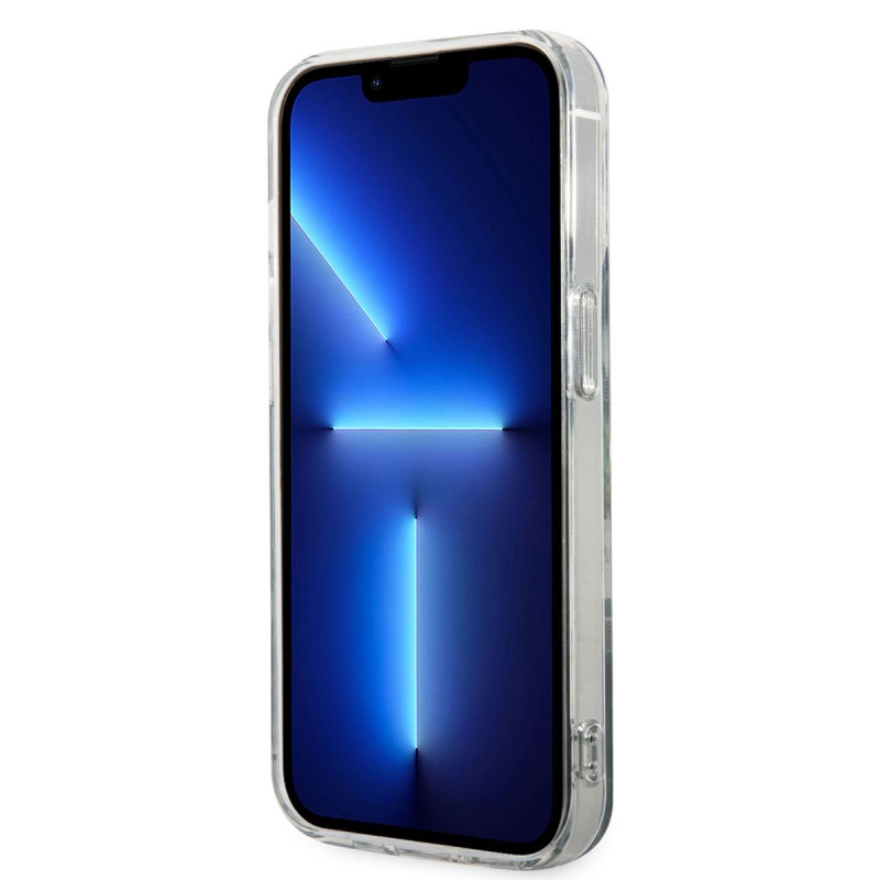 Bal-z Apple iPhone 14 Pro Kılıf GUESS M-safe Şarj Özellikli Yaprak Desenli M-safe Şarj Kablolu Kapak