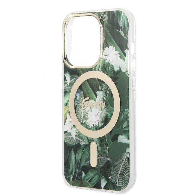 Apple iPhone 14 Pro Kılıf GUESS Magsafe Şarj Özellikli Yaprak Desenli Magsafe Şarj Kablolu Kapak Apple iPhone 14 Pro Kılıf GUESS Magsafe Şarj Özellikli Yaprak Desenli Magsafe Şarj Kablolu Kapak