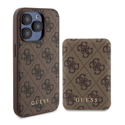 Bal-z Apple iPhone 14 Pro Kılıf Guess Orjinal Lisanslı M-safe Şarj Özellikli Yazı Logolu 4G Desenli Kapak + Powerbank 5000mAh 2in1 Set