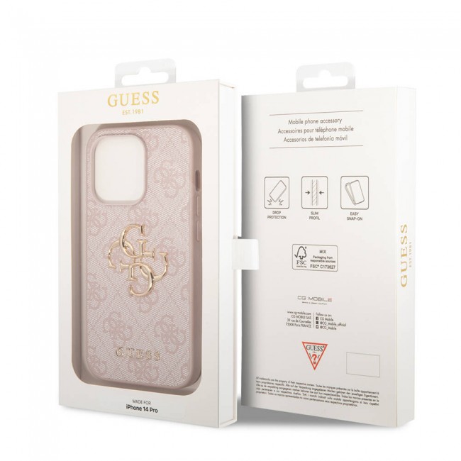 Apple iPhone 14 Pro Kılıf Guess PU Deri Büyük Metal Logo Dizaynlı Kapak Apple iPhone 14 Pro Kılıf Guess PU Deri Büyük Metal Logo Dizaynlı Kapak