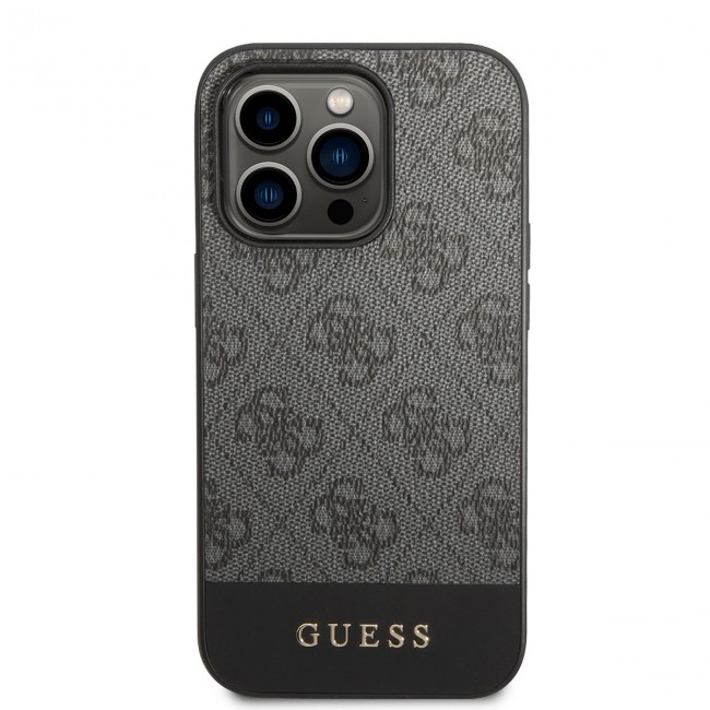 Apple iPhone 14 Pro Kılıf GUESS PU Deri Şerit Logo Dizaynlı Kapak Apple iPhone 14 Pro Kılıf GUESS PU Deri Şerit Logo Dizaynlı Kapak