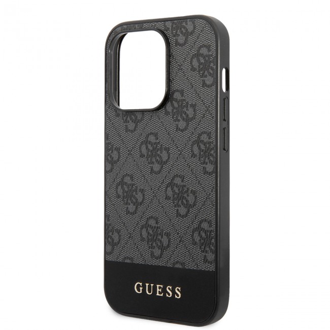 Apple iPhone 14 Pro Kılıf GUESS PU Deri Şerit Logo Dizaynlı Kapak Apple iPhone 14 Pro Kılıf GUESS PU Deri Şerit Logo Dizaynlı Kapak