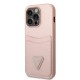 Apple iPhone 14 Pro Kılıf GUESS PU Safran Deri Kartlıklı Dizayn Kapak