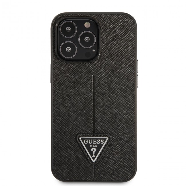 Apple iPhone 14 Pro Kılıf GUESS PU Safran Deri Üçgen Logo Dizayn Kapak Apple iPhone 14 Pro Kılıf GUESS PU Safran Deri Üçgen Logo Dizayn Kapak