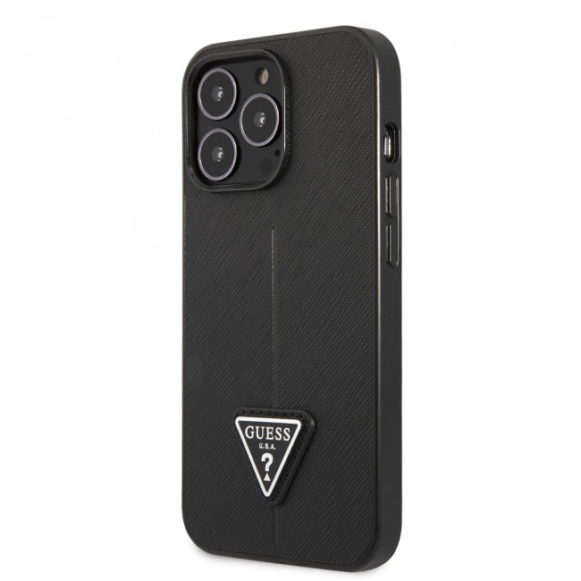 Apple iPhone 14 Pro Kılıf GUESS PU Safran Deri Üçgen Logo Dizayn Kapak Apple iPhone 14 Pro Kılıf GUESS PU Safran Deri Üçgen Logo Dizayn Kapak