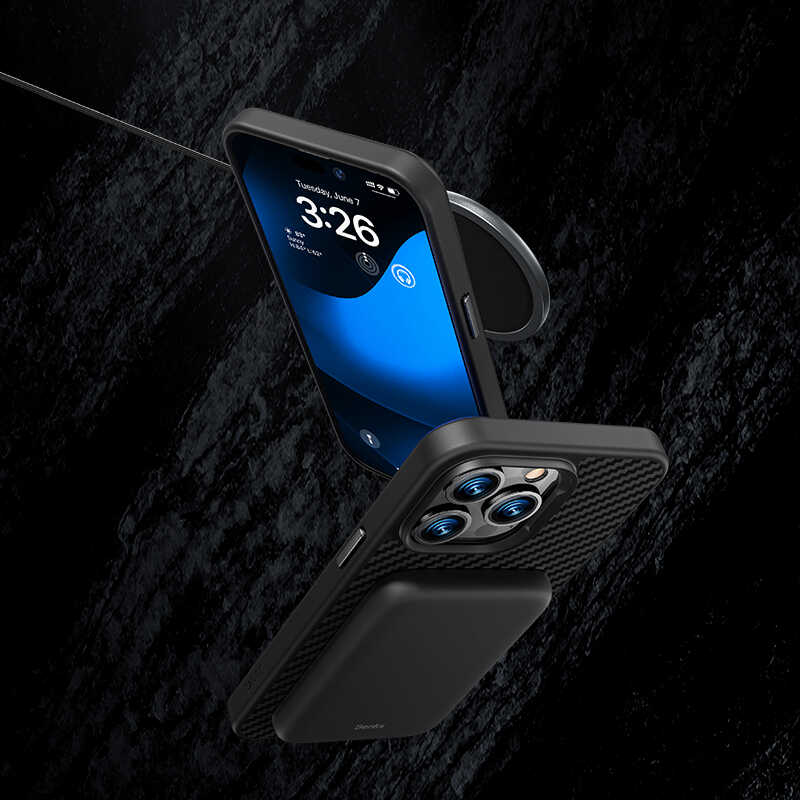 Bal-z Apple iPhone 14 Pro Kılıf Karbon Fiber Benks Civilian Aramid Protective Kapak