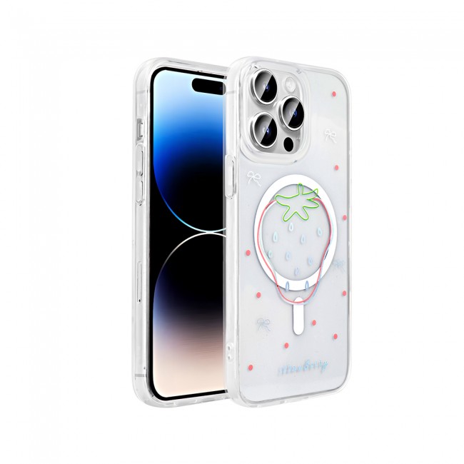 Apple iPhone 14 Pro Kılıf M-Safe Şarj Özellikli Şeffaf Zore Folk Sert Kapak Apple iPhone 14 Pro Kılıf M-Safe Şarj Özellikli Şeffaf Zore Folk Sert Kapak