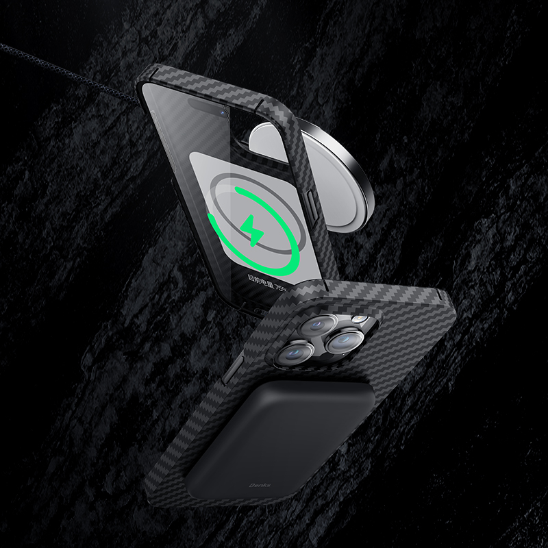 Bal-z Apple iPhone 14 Pro Kılıf M-safe Özellikli Karbon Fiber Benks Essential Kevlar Kapak