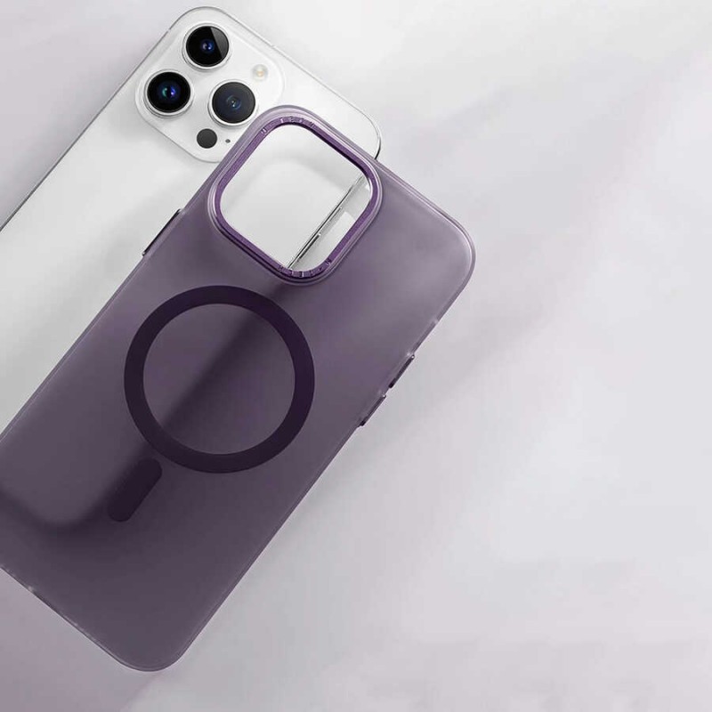 Bal-z Apple iPhone 14 Pro Kılıf M-safe Şarj Özellikli Buzlu Sert PC  Tuval Kapak