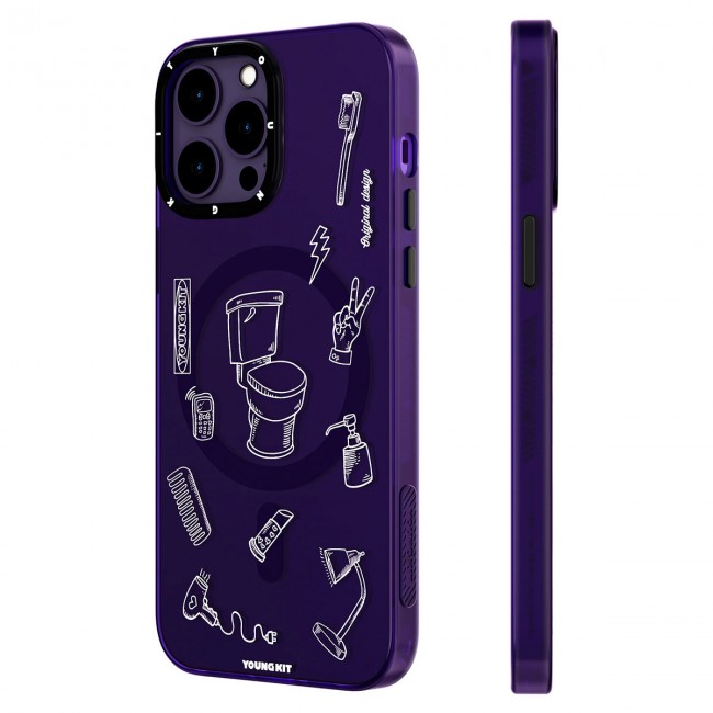 Apple iPhone 14 Pro Kılıf Magsafe Şarj Özellikli Desenli Youngkit Plaything Serisi Kapak Apple iPhone 14 Pro Kılıf Magsafe Şarj Özellikli Desenli Youngkit Plaything Serisi Kapak