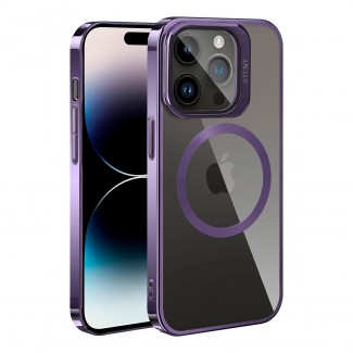 Apple iPhone 14 Pro Kılıf M-safe Şarj Özellikli Standlı Zore Klon Kapak Apple iPhone 14 Pro Kılıf M-safe Şarj Özellikli Standlı Zore Klon Kapak
