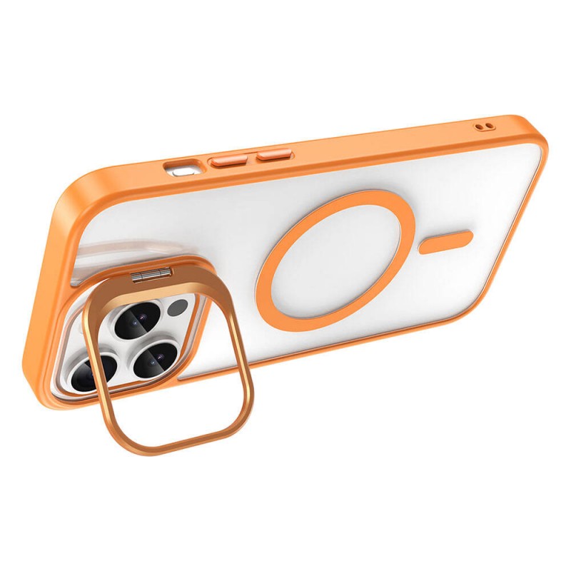 Bal-z Apple iPhone 14 Pro Kılıf M-safe Şarj Özellikli Standlı  M-safe Klon Lensli Kapak