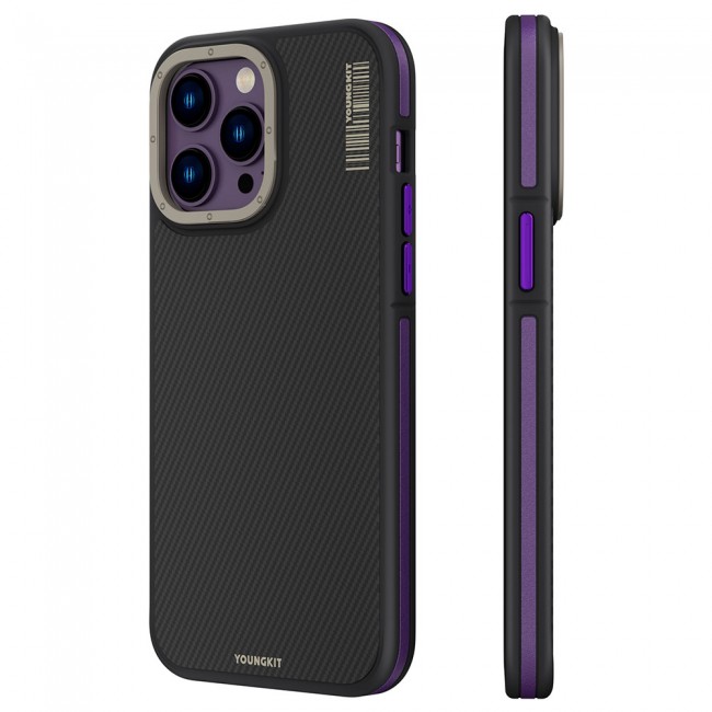 Apple iPhone 14 Pro Kılıf Magsafe Şarj Özellikli YoungKit 600D Kevlar Kapak Apple iPhone 14 Pro Kılıf Magsafe Şarj Özellikli YoungKit 600D Kevlar Kapak