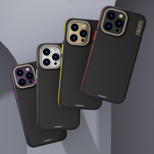 Apple iPhone 14 Pro Kılıf Magsafe Şarj Özellikli YoungKit 600D Kevlar Kapak Apple iPhone 14 Pro Kılıf Magsafe Şarj Özellikli YoungKit 600D Kevlar Kapak