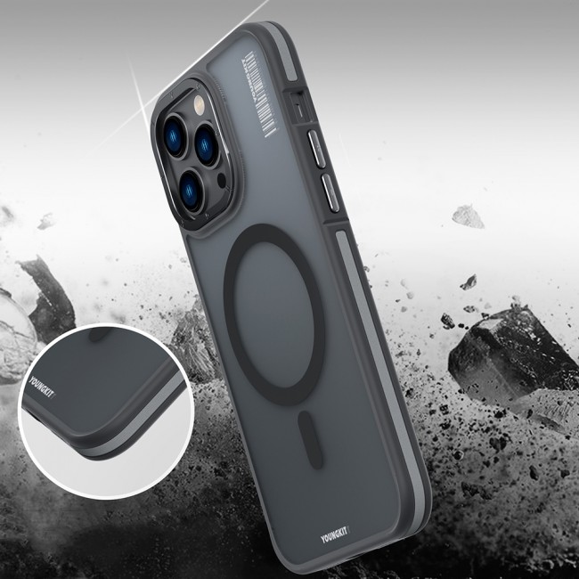 Apple iPhone 14 Pro Kılıf Magsafe Şarj Özellikli Youngkit Rock Sand Serisi Kapak Apple iPhone 14 Pro Kılıf Magsafe Şarj Özellikli Youngkit Rock Sand Serisi Kapak