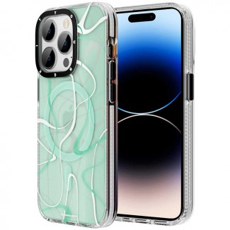 Apple iPhone 14 Pro Kılıf M-safe Şarj Özellikli Youngkit Water-Ink Serisi Kapak Apple iPhone 14 Pro Kılıf M-safe Şarj Özellikli Youngkit Water-Ink Serisi Kapak